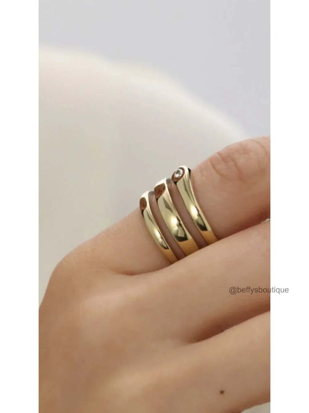 14K Gold Plated Snake Open Wrap Ring for Women, Stainless Steel Stacking Ring